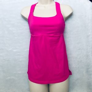 Lululemon Neon Pink Criss Cross Workout Tank Top